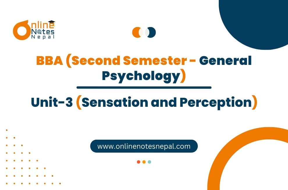 Unit 3. Sensation and Perception - General Psychology | Second Semester Photo